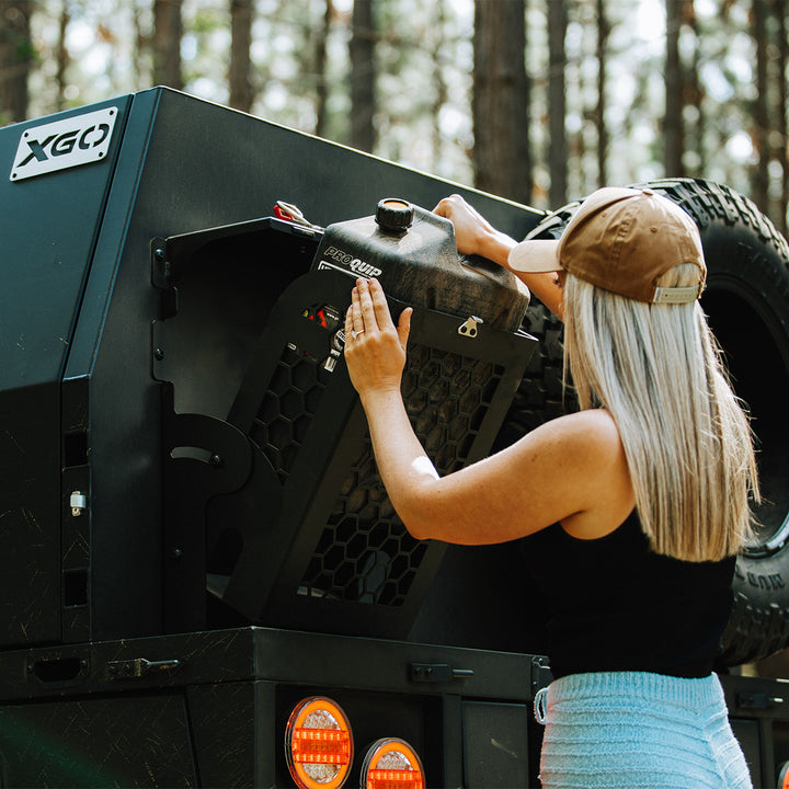 Aluminium Pivot Jerry Can Holder suit Canopy