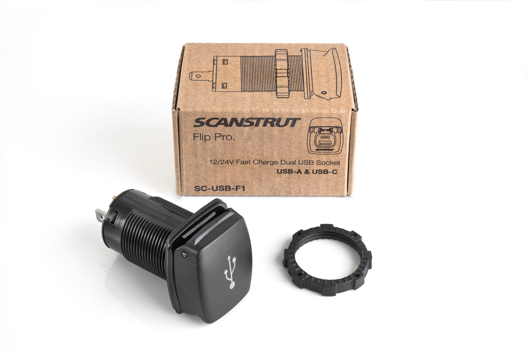 Scanstrut Flip Pro Flush Mount Fast Charge Dual USB Socket