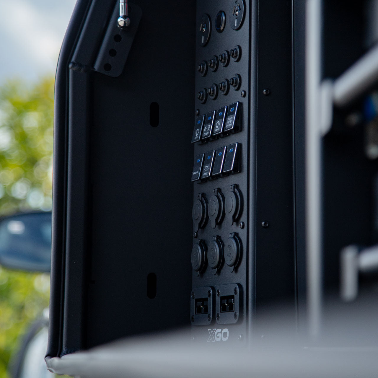 Teralume all-in-one lithium power hub installed in an XGO canopy build