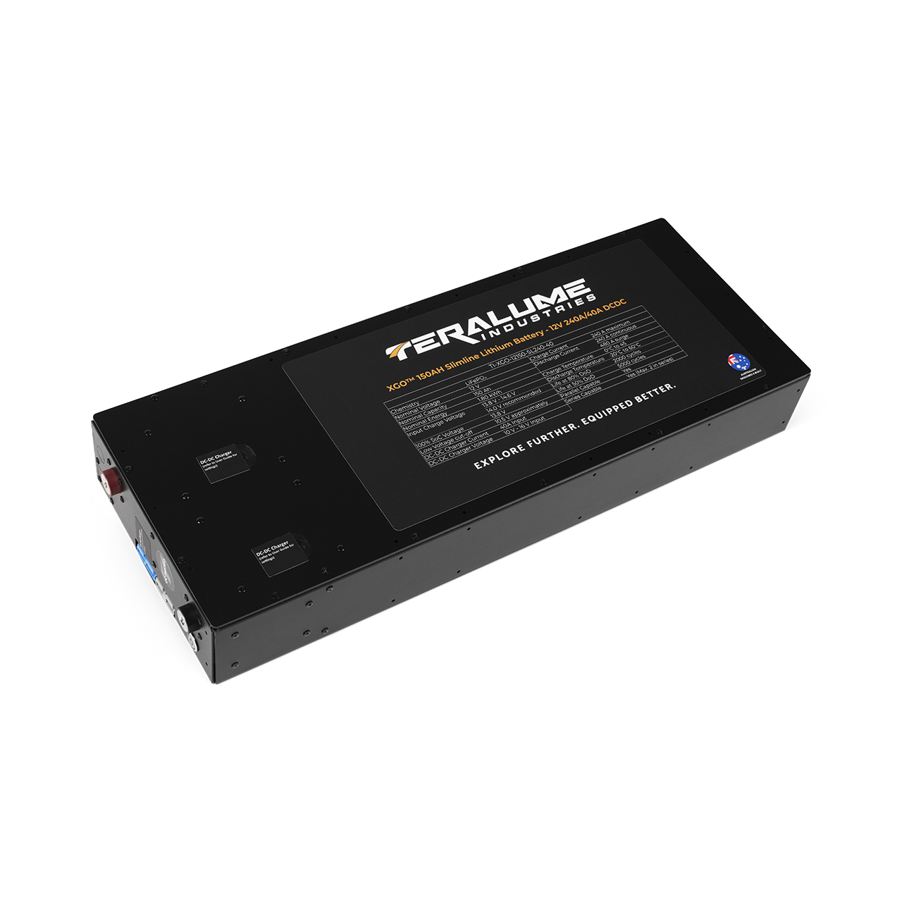 XGO™ 150AH Slimline Lithium Battery - 12v 240A / 40A DCDC